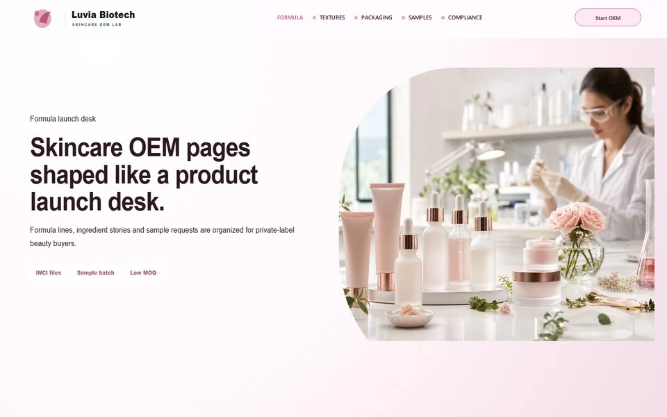 Luvia Biotech OEM Website