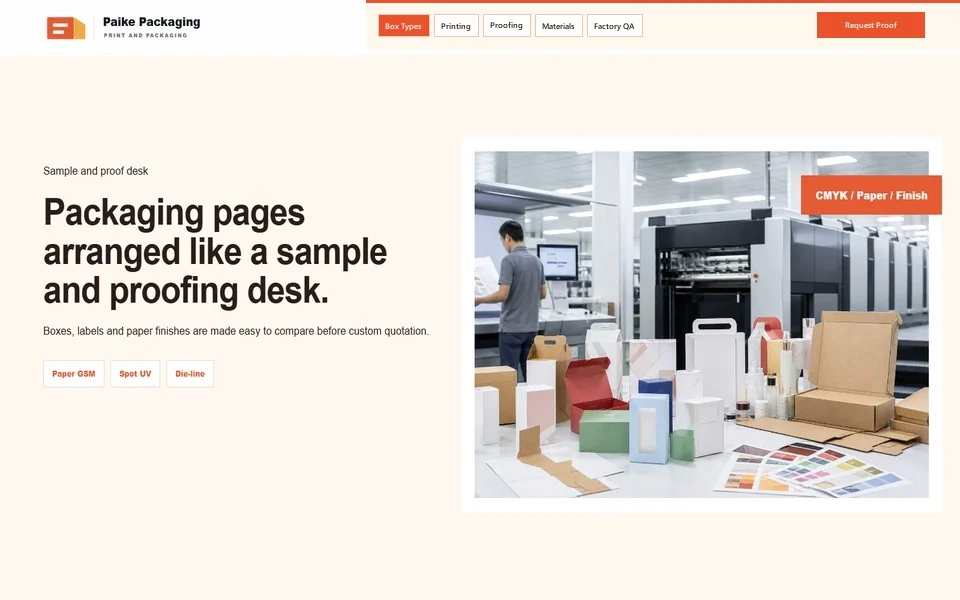 Paike Packaging Website
