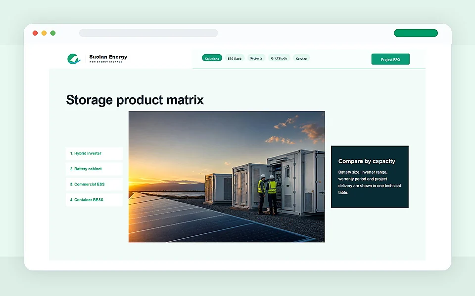 Suolan Energy ESS Website