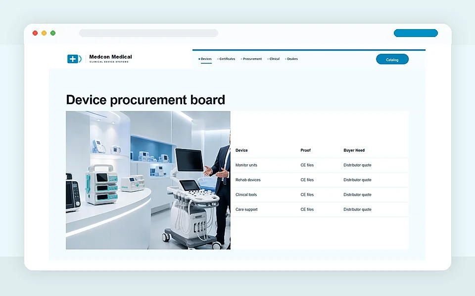 Medcon Medical Device Website