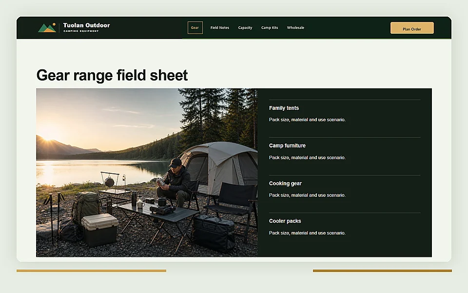 Tuolan Outdoor Gear Website